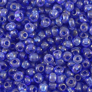 Glasperlen rocailles 8/0 (3mm) Transparent royal blue